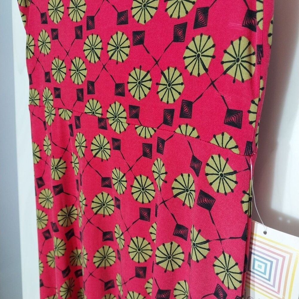 LuLaRoe Maxi Skirt XXS Pink Geometric Print NWT Stretch Boho Convertible